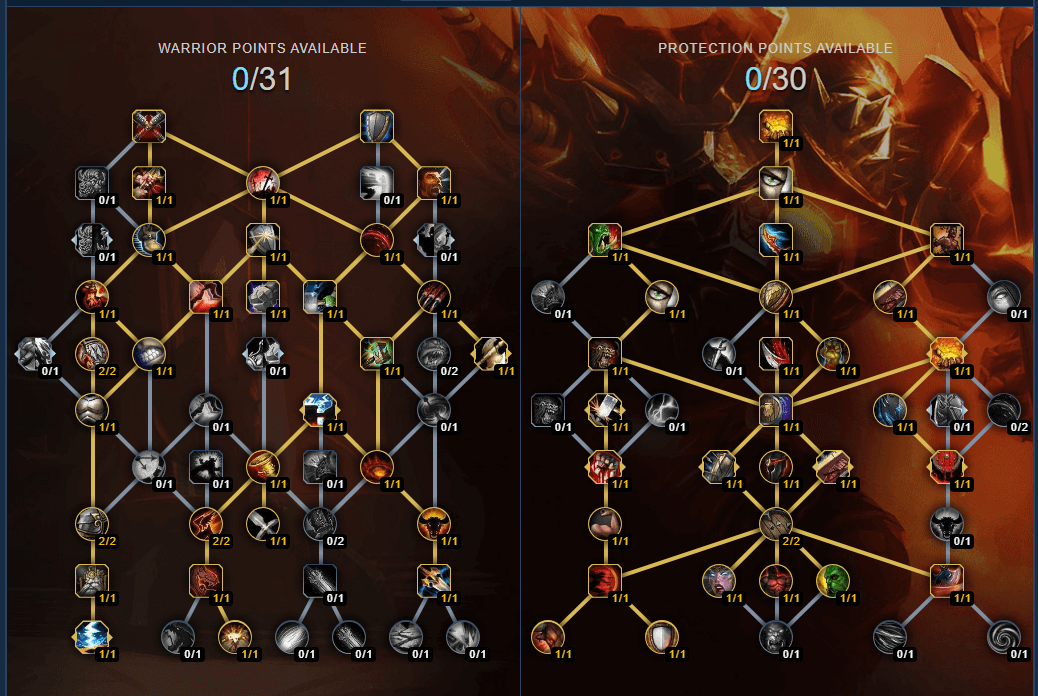 Raid One Handed Weapon Protection Warrior Class Tree