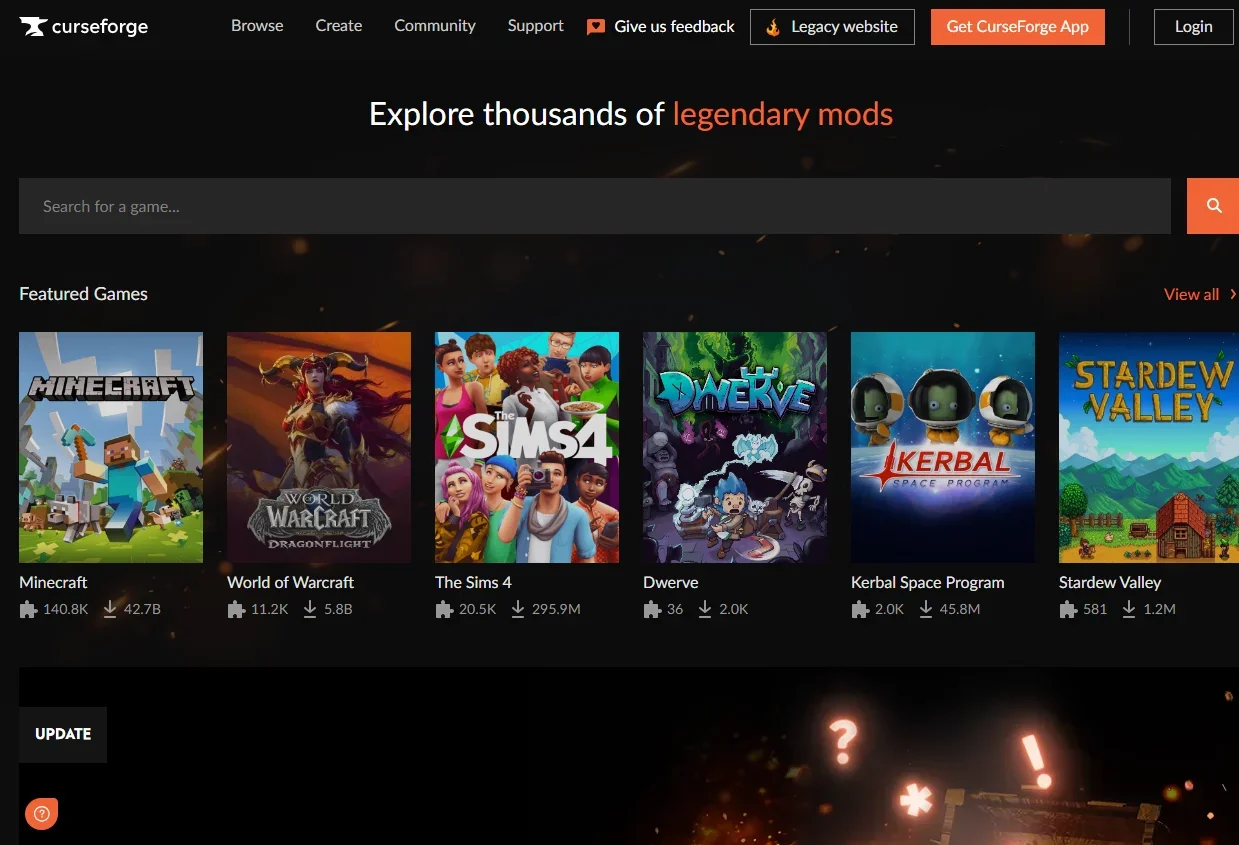 CurseForge  Download for Free - Epic Games Store